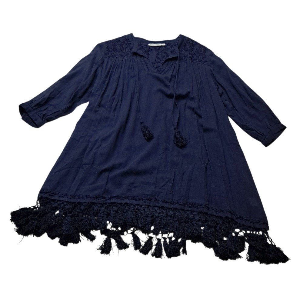 Roller Rabbit Lucknow Serafina Tunic Women's Medium Navy Coverup Resort Beach